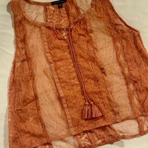 American Eagle Outfitters Rust Lace Camisole with Tassel